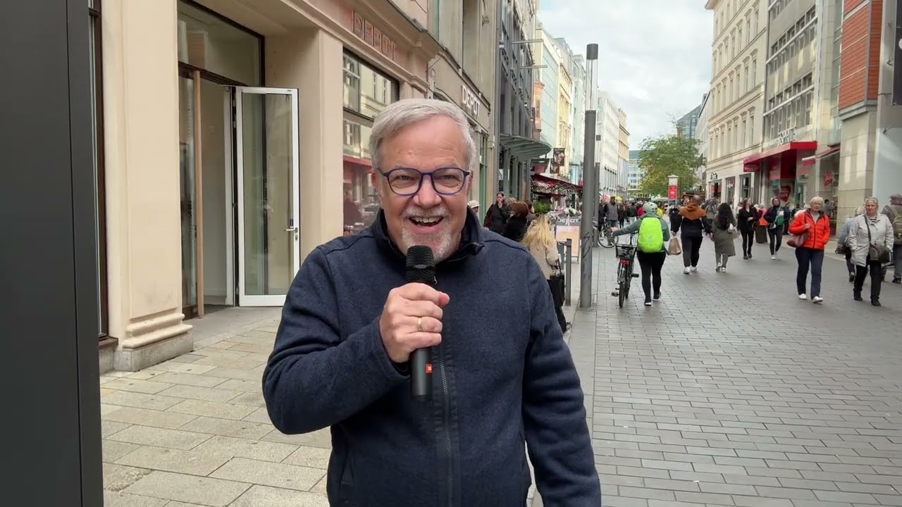 Stra&szlig;enpredigt in Leipzig! Die Ablehnung Jesu hat man gesp&uuml;rt.