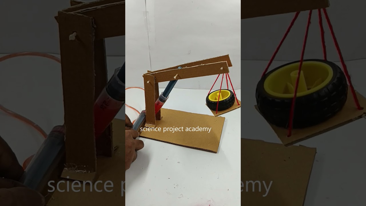 hydraulic crane working model - shorts - science project academy