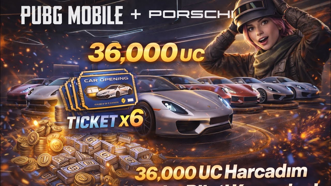 36000 UC YÜKLEDİK 6 BİLET KAZANDIK / PUBG MOBİLE PORSCHE  AÇILIMI