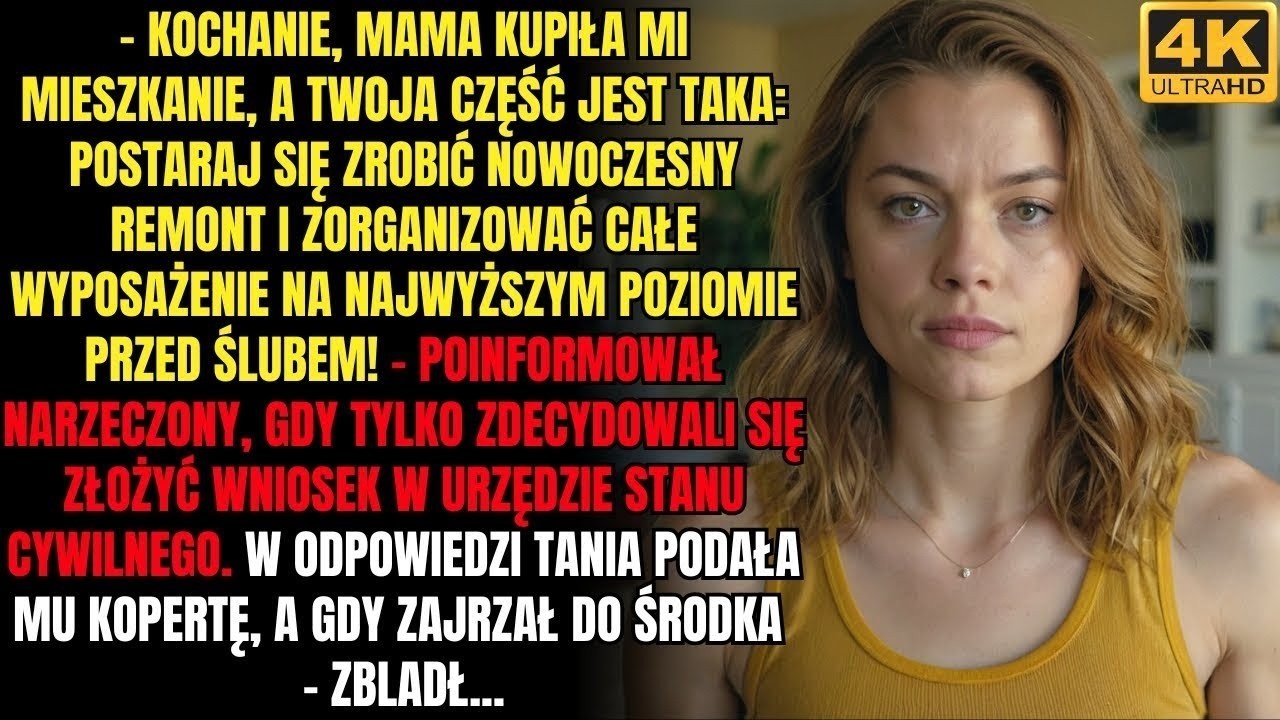 –Mama dała mi mieszkanie, więc przed ślubem remont i umeblowanie są po twojej stronie!Ale narzeczona