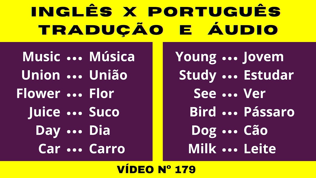 179º - INGLÊS X PORTUGUÊS / Tradução com Áudio em Inglês / FRASES
