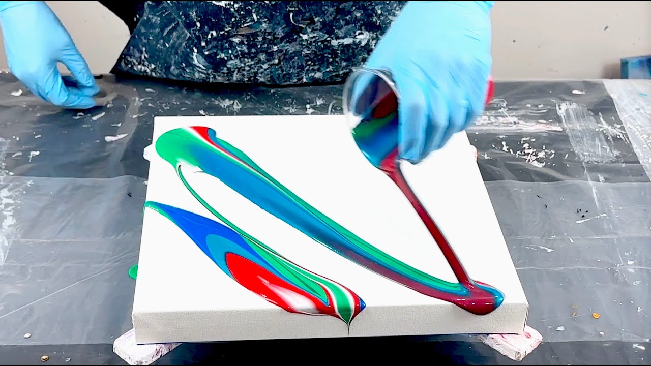 Ribbon Pour Swipe and Spin~Abstract Art~Acrylic Pouring~Fluid Art~294