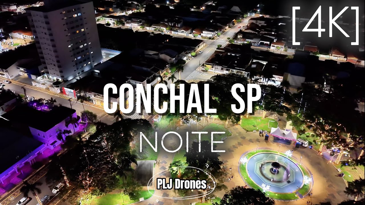 310 - 4K - Drone - Conchal - Noite #drone #conchal #cidades #interiordesaopaulo #saopaulo #sp 