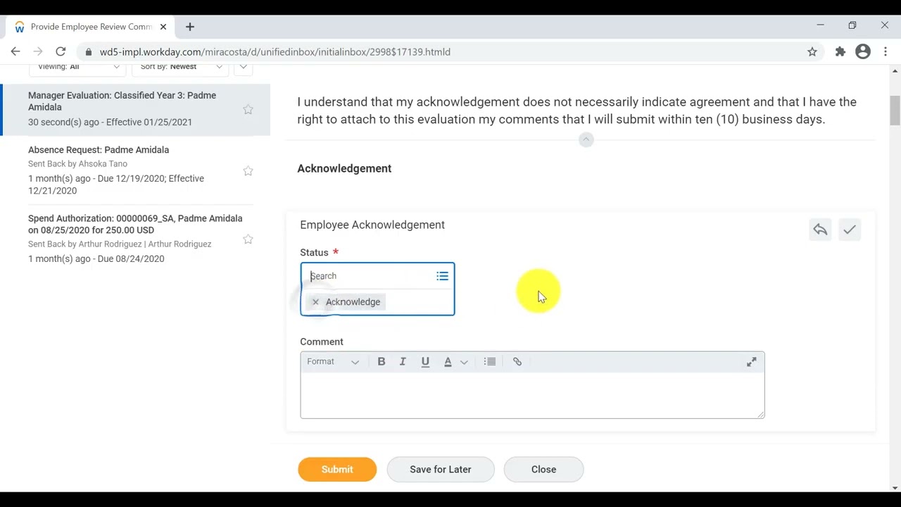PART 3 Workday Performance Review Demo   Classified Employees