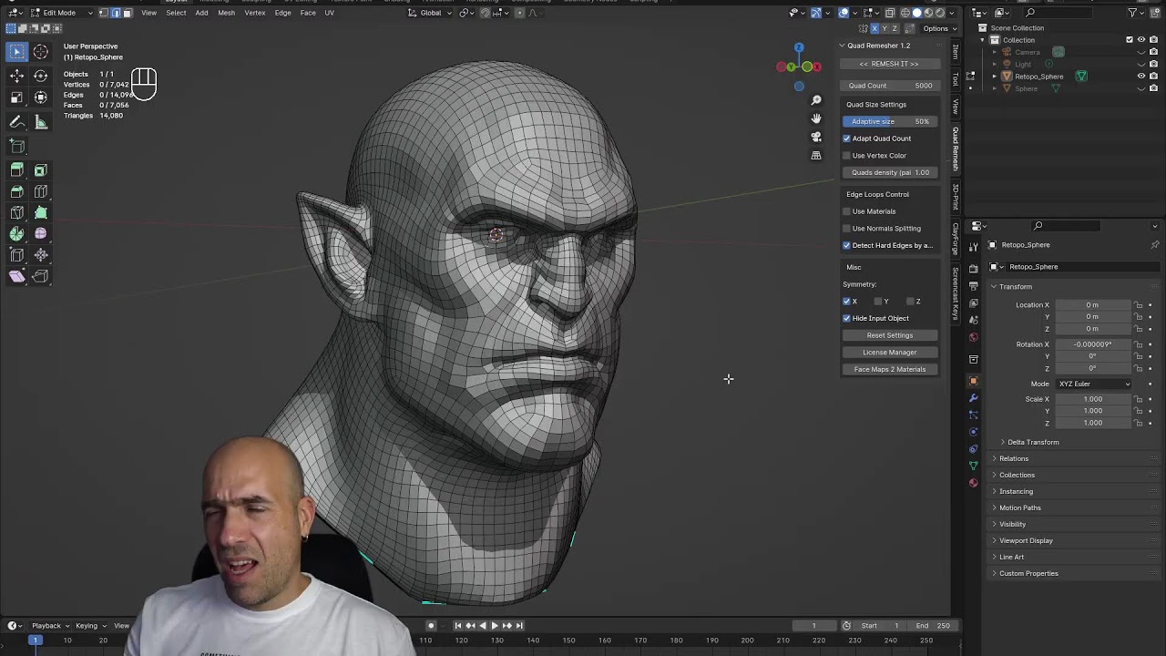 Artstation portfolios reviews from Discord and some warmup sculpt in Blender