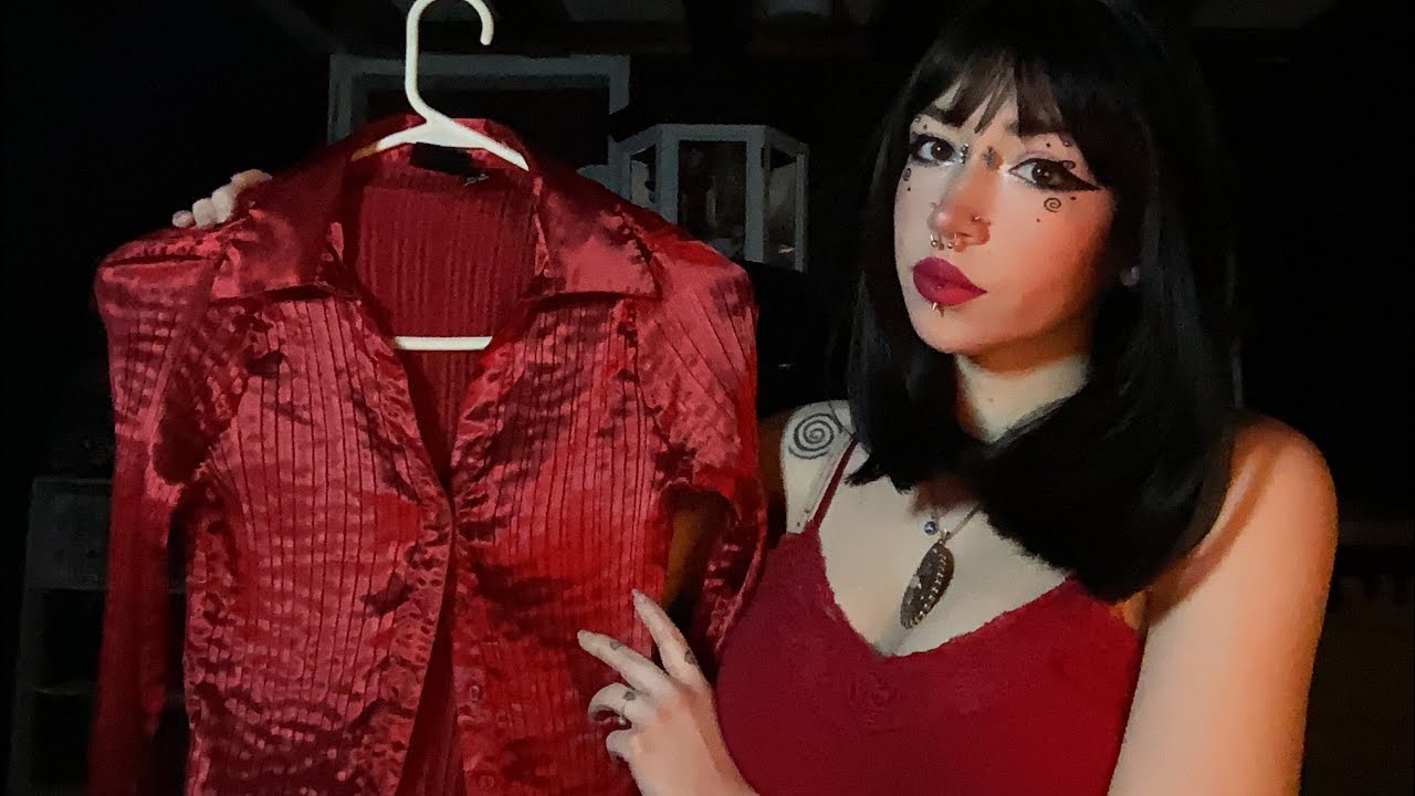 Thrift Store Try-On Haul ASMR | Fabric Scratching, Tapping, Whispering