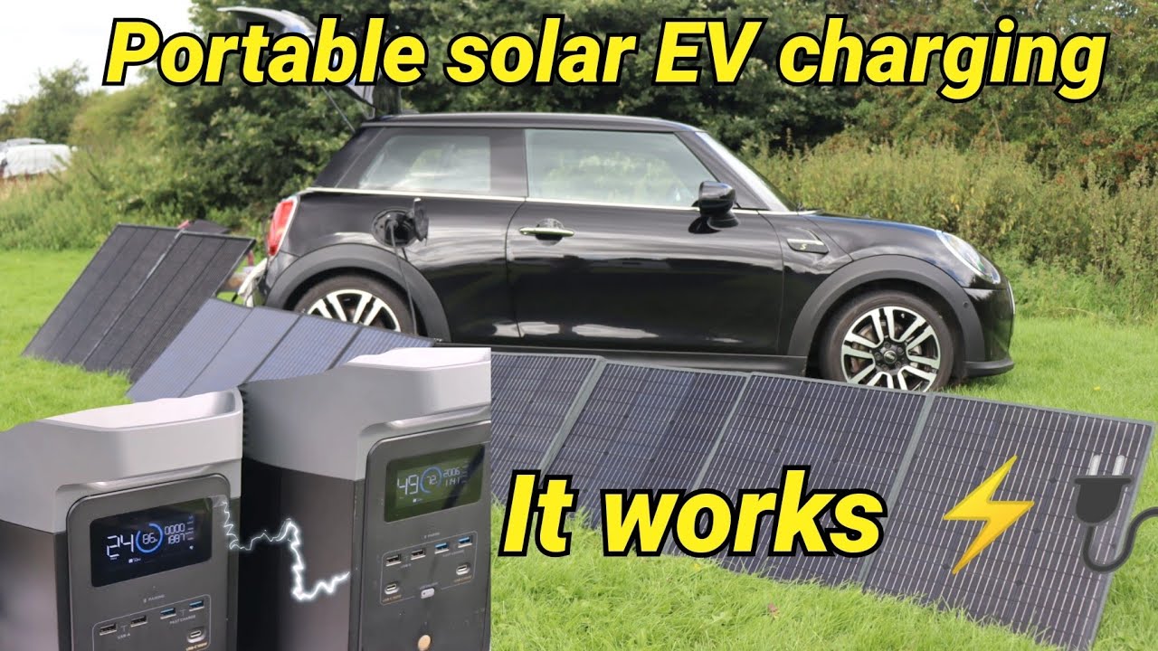 Charging my EV with portable Ecoflow batteries and solar panels