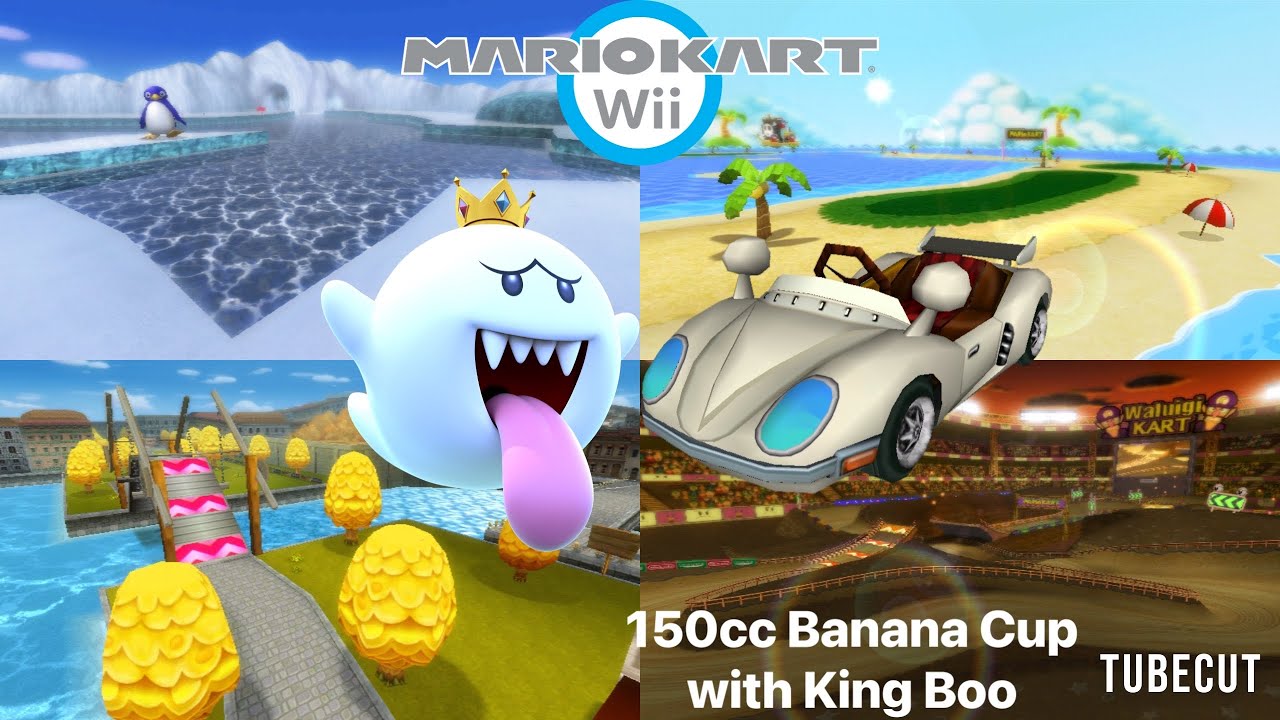Mario Kart Wii 150cc Banana Cup with King Boo