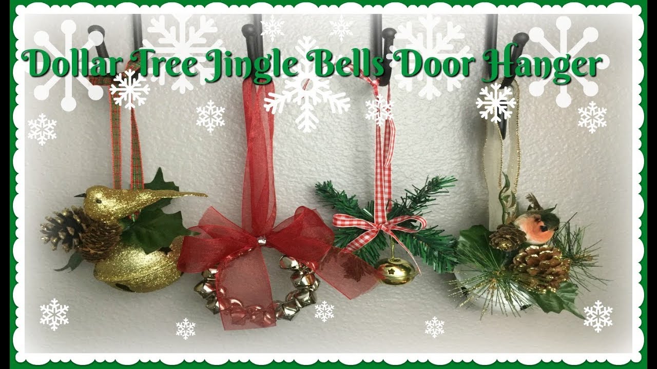 DOLLAR TREE DIY | Christmas Jingle Bells Door Hanger | $3.00 ea!