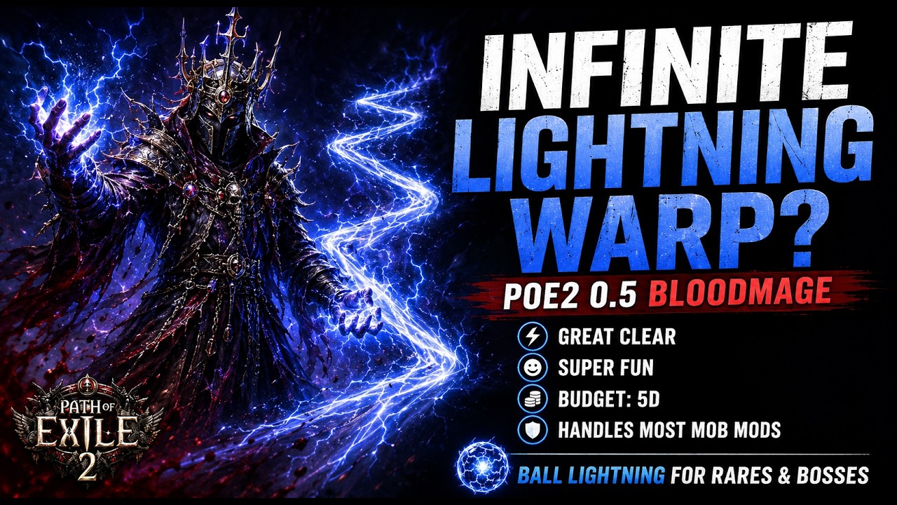 POE2 0.5 Infinite Lightning Warp Bloodmage | 5D Budget, Fast Mapping & Bossing