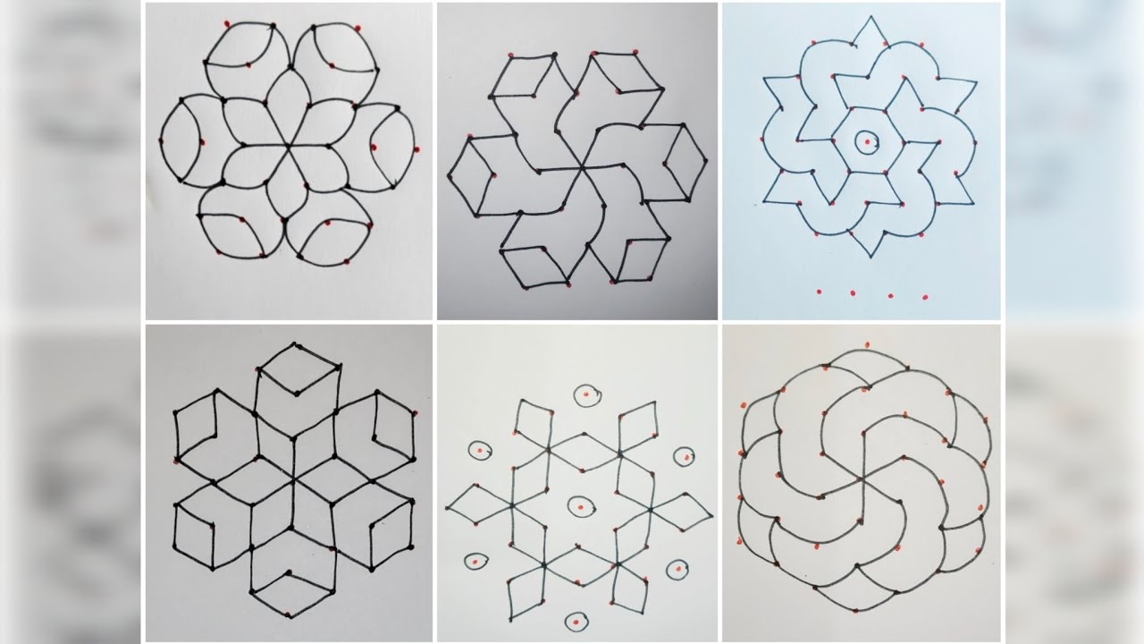 7*4 pulli kolam ┃🌺same pulli but different kolam🌸 ┃daily Simple vasal kolam 💮┃