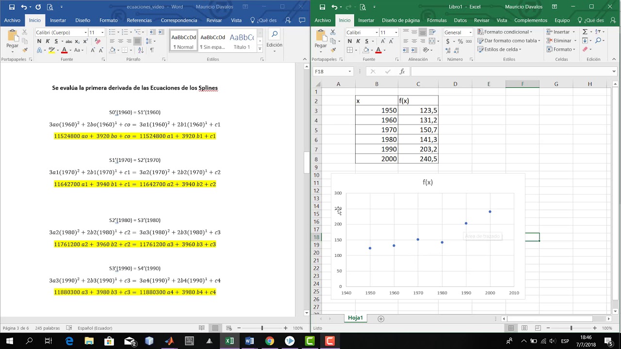 Spline Cubicos EJERCICIOS RESUELTOS
