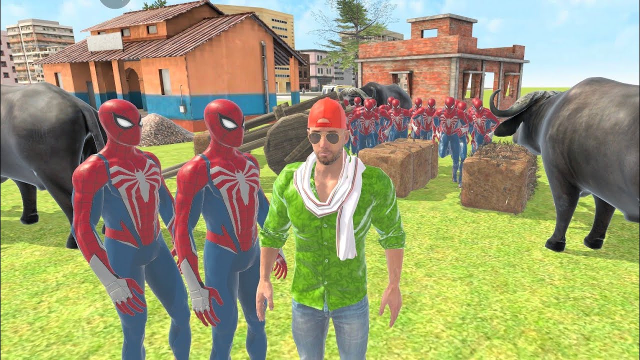 Jack invited spiderman new village  💥Indian theft Auto simulator!