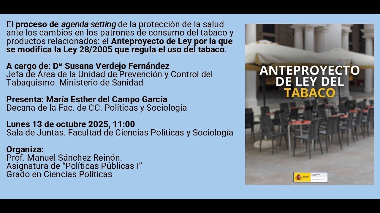 Anteproyecto de ley por el que se modifica la Ley 28/2005 que regula el uso del tabaco.