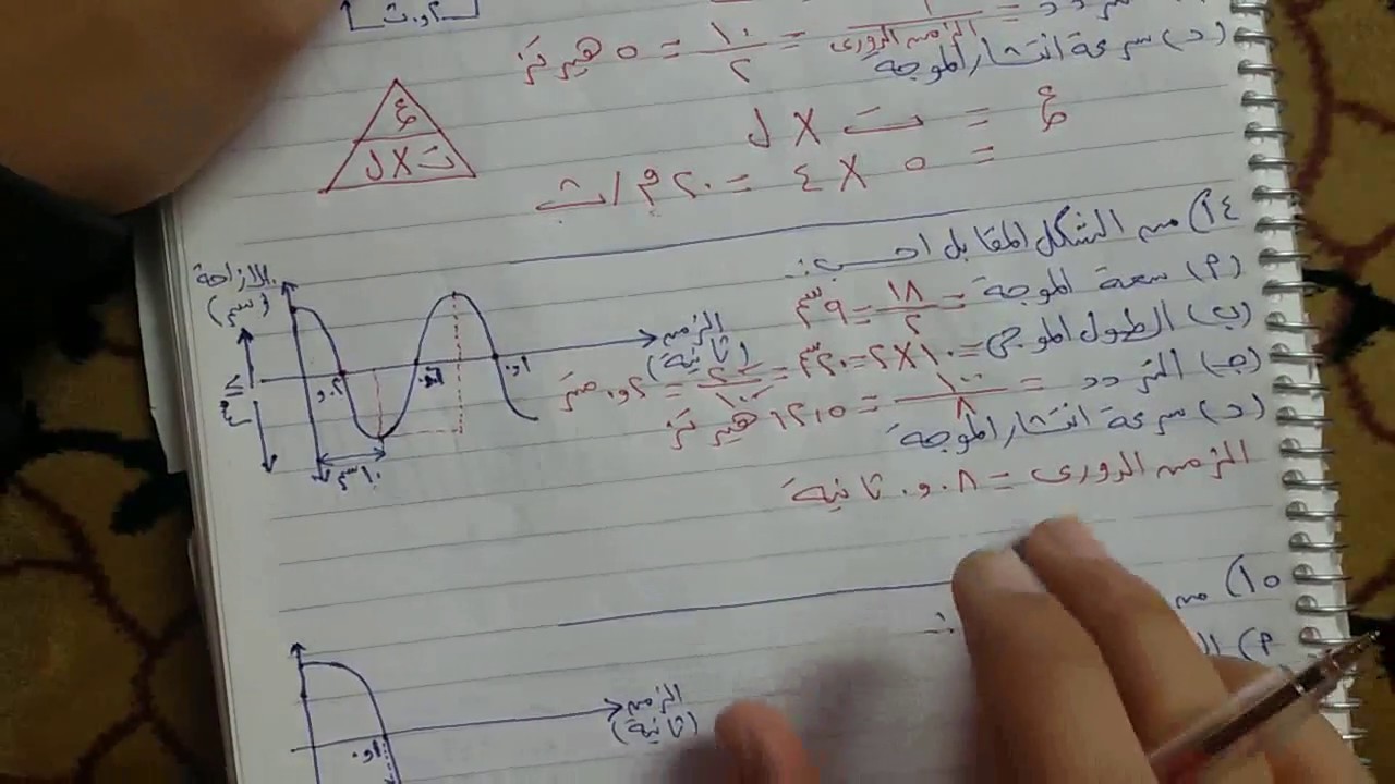 حل مسائل على الحركة الموجية علوم 2ع ج3