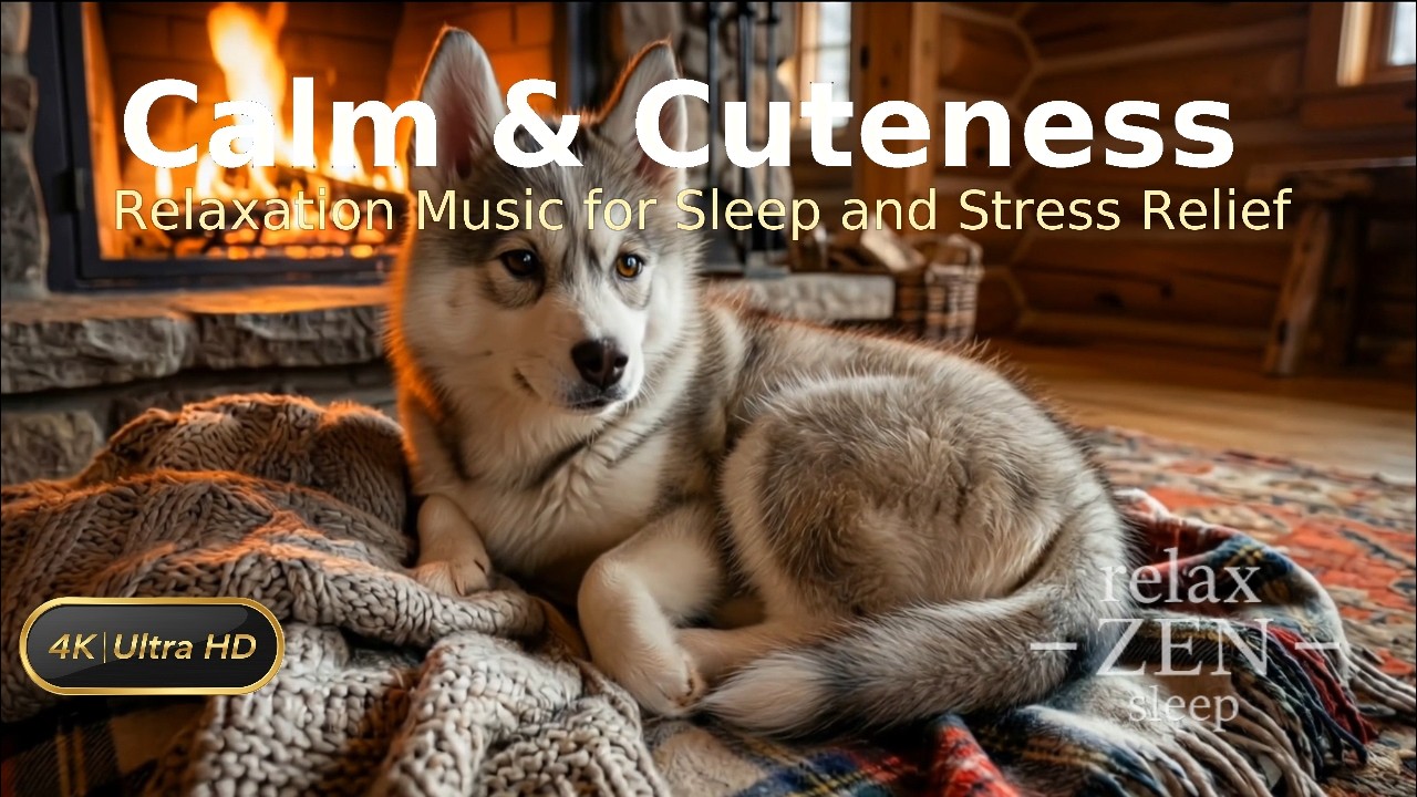 Sleeping Husky Puppy 10 Hours | Gentle Piano 432 Hz | Deep Sleep & Pet Calm