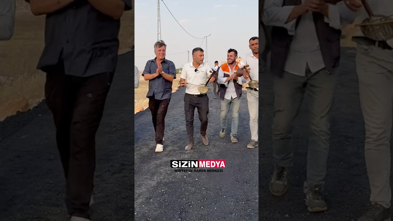 Ezidilerin G&uuml;ven K&ouml;y&uuml;&rsquo;ne Asfalt Yol Geldi, Kemen&ccedil;eyle Halaylar &Ccedil;ekildi #sizinmedya #midyat