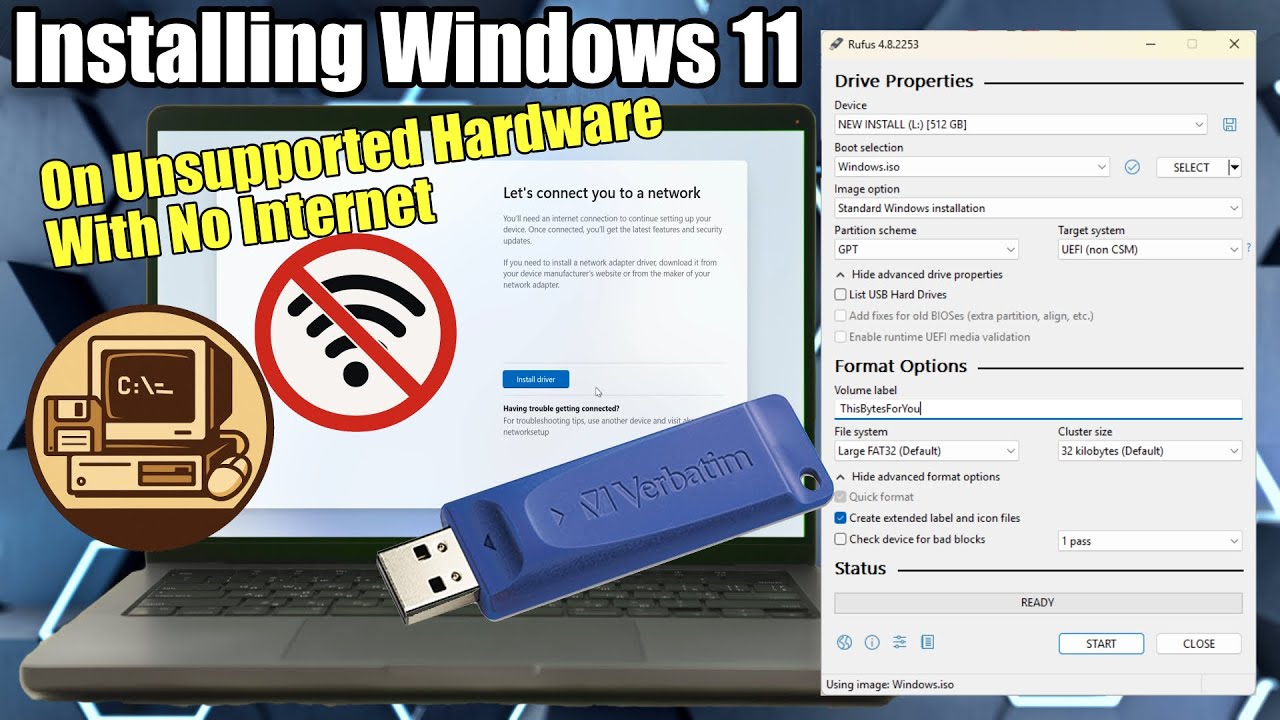 Install Windows 11 Without Internet and Unsupported Hardware using Rufus!