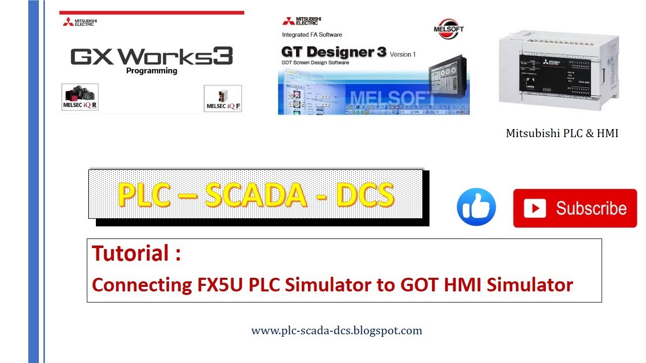 Connection between Gx works 3 and HMI Simulator | Mitsubishi PLC HMI Tutorial