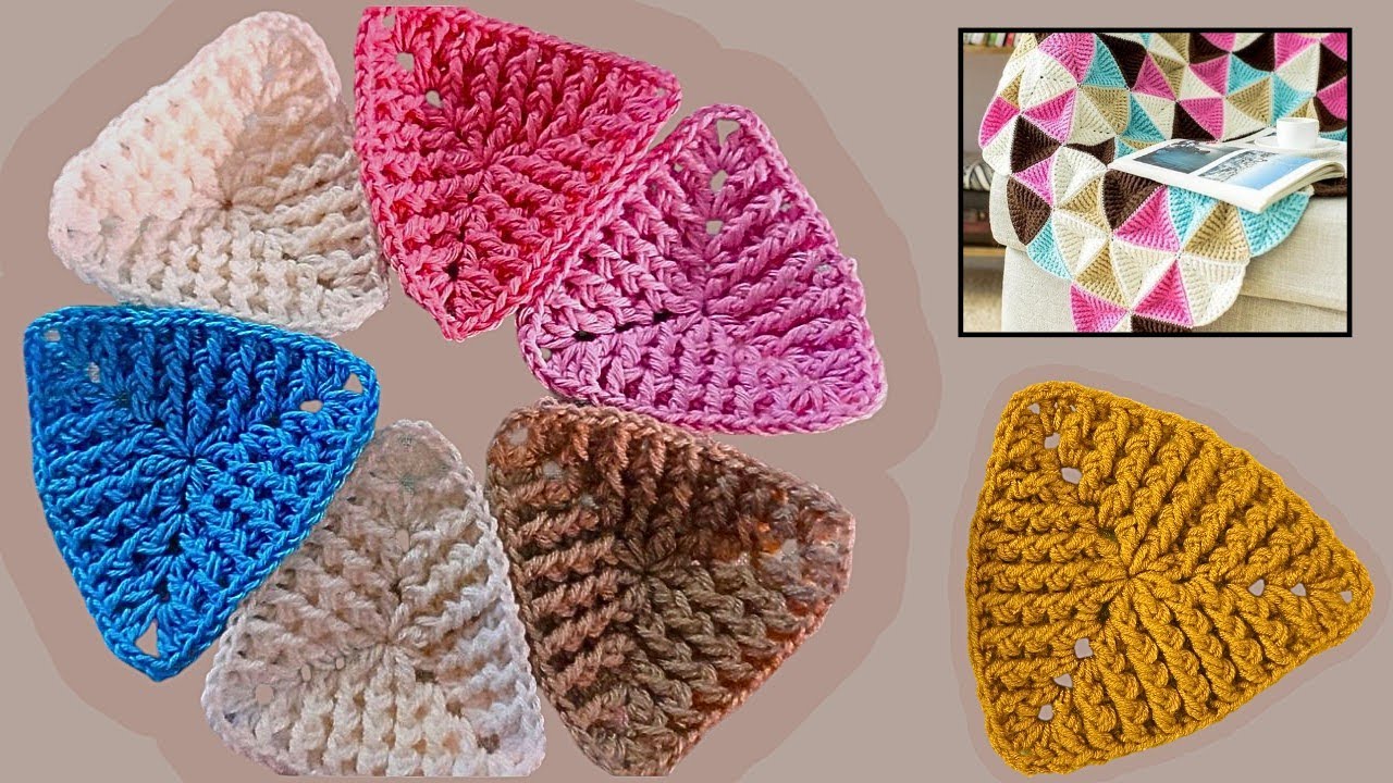 TUTORIAL - how to crochet 3d  triangle for blanket pattern