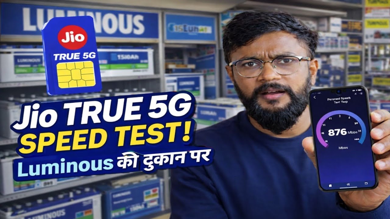 Jio True 5G Speed Test ⚡ Luminous Battery Shop Par Shock 😱 | Real Speed Test 2026