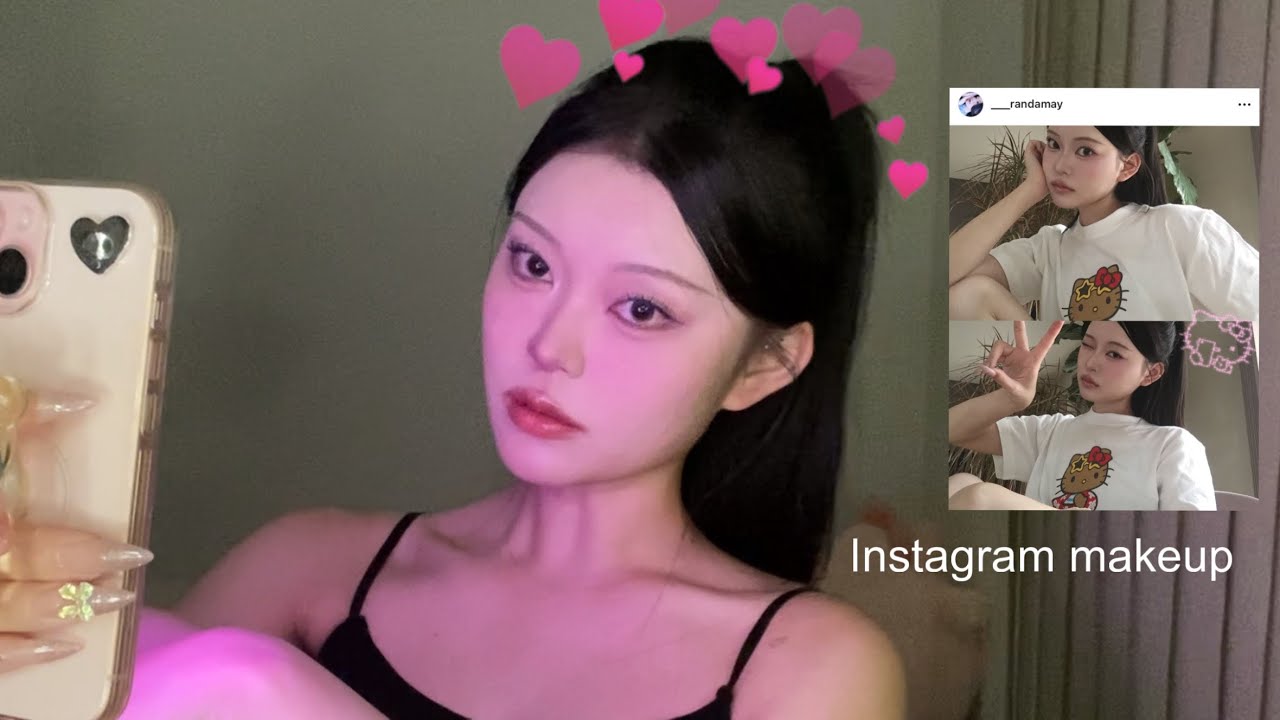 【猫顔メイク🐱】インスタ映え猫っぽメイク🖤ほぼ毎日メイク 셀카 ￼잘 나오는 고양이상 메이크업📸