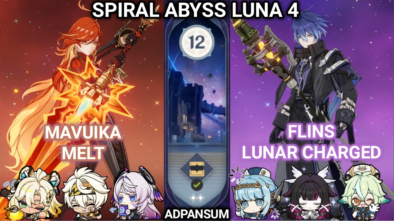 Spiral Abyss Luna 4 || Floor 12 || Mavuika C0 & Flins C0 || Genshin Impact