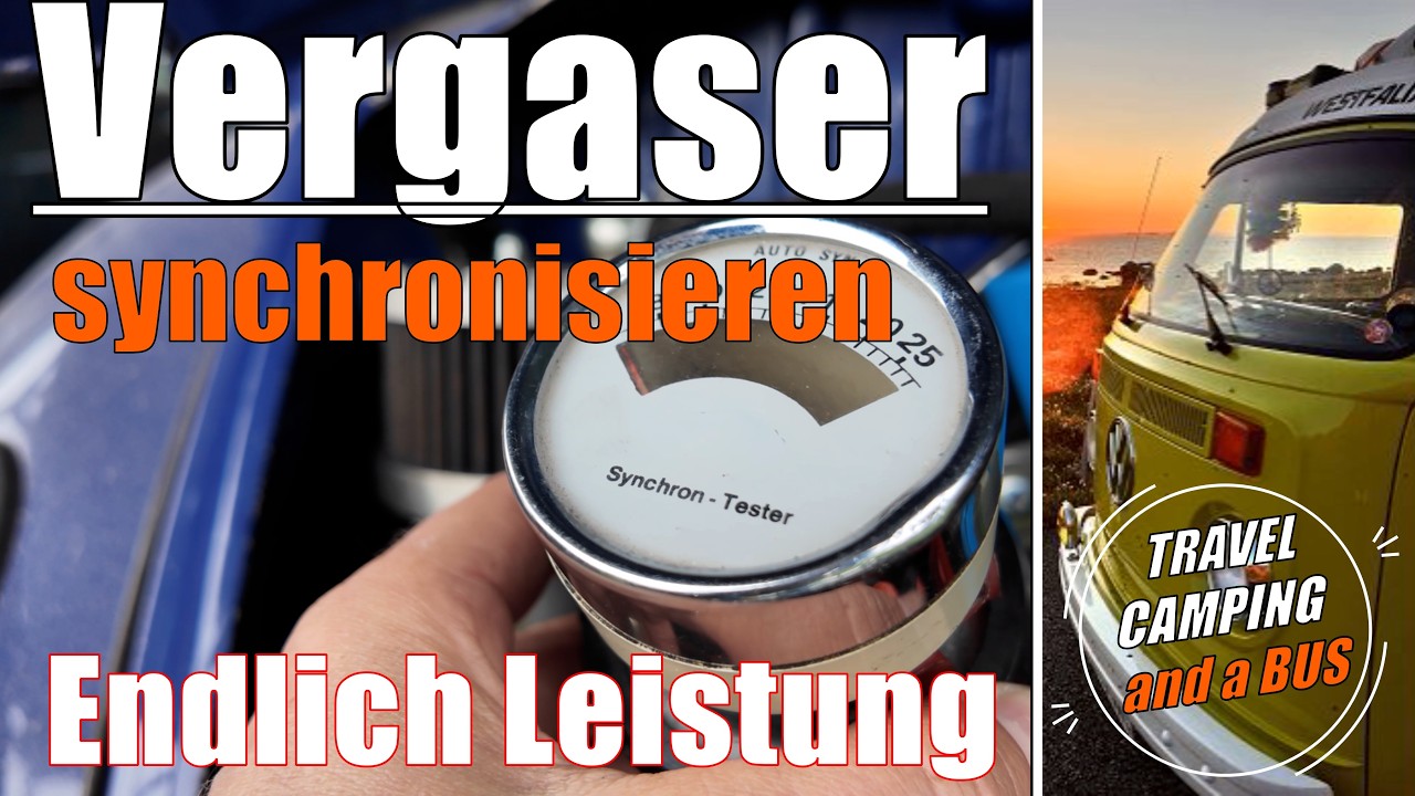 VW Käfer WEBER Doppelvergaser SYNCHRONISIEREN mit dem SYNCROMETER einstellen T2 Bus Vergaser