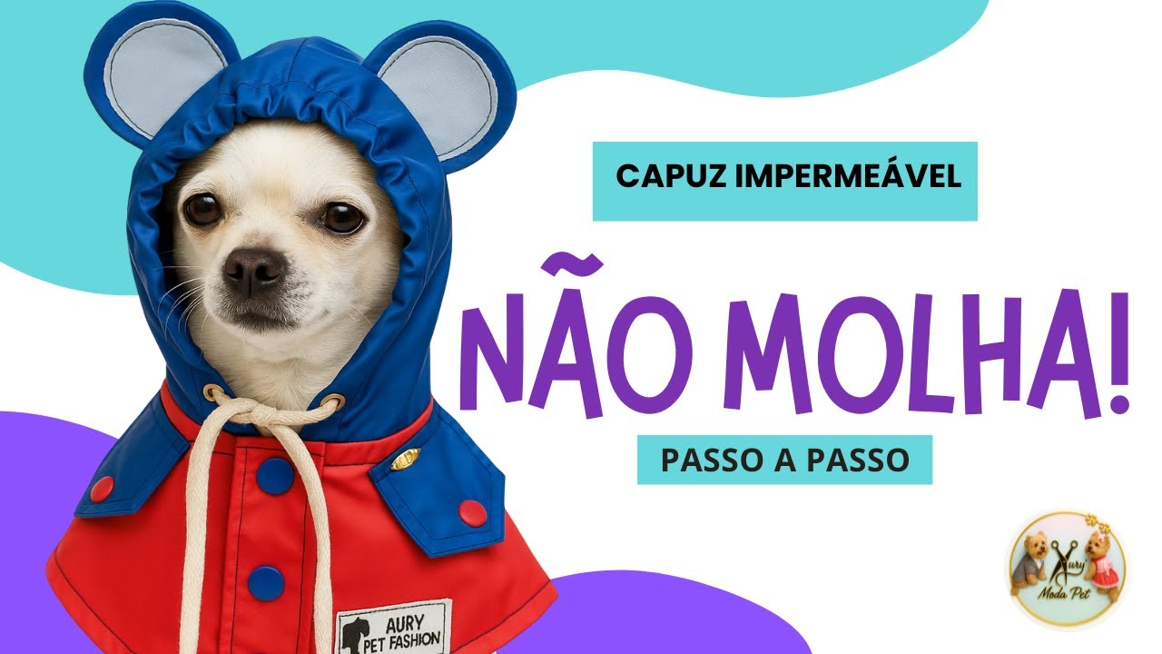 Capuz para Cachorro à Prova de Chuva (Molde + Costura) | Nylon Resinado