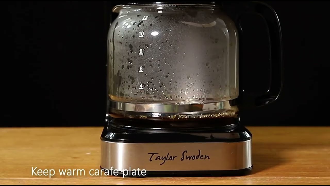 Taylor Swoden 12-Cup Programmable Coffee Maker, Regular & Strong Brew Drip Coffee Machine
