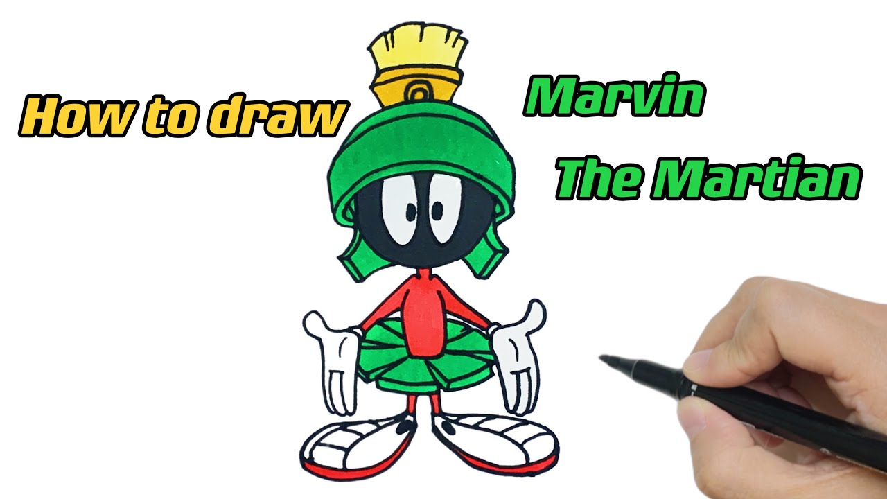 How to Draw Marvin the Martian | Looney Tunes and Merrie Melodies - Easy and Fun for beginners