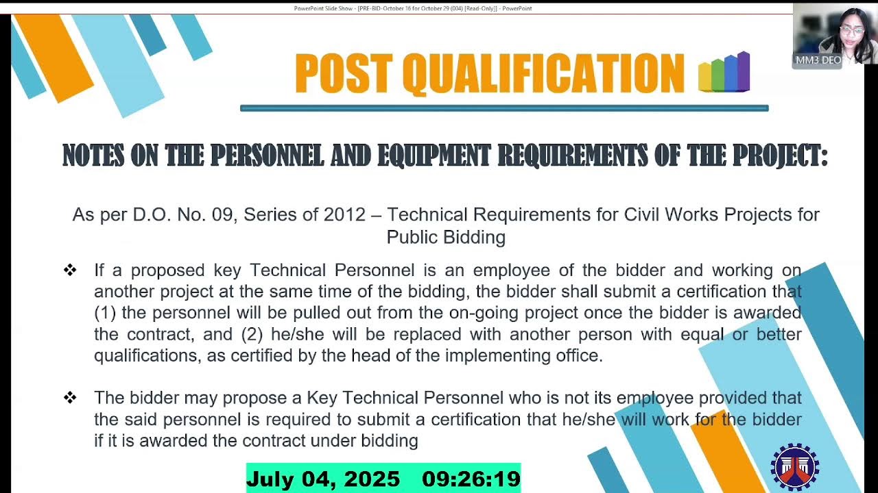 July 04 2025 - Procurement Livestream for DPWH Metro Manila 3rd DEO