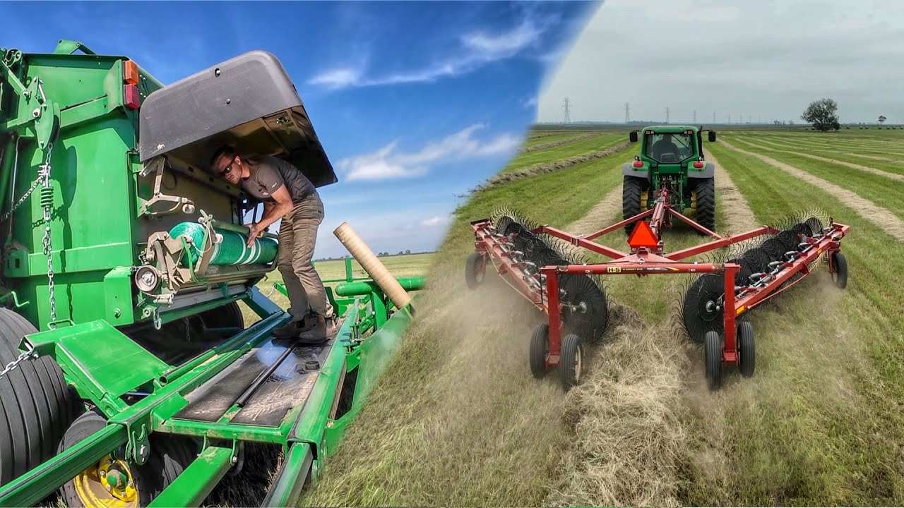 Raking and Baling Hay in South Dakota