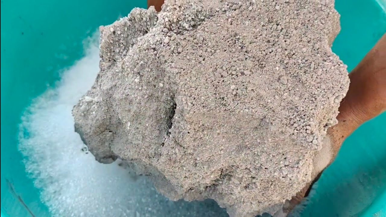 Series P- 7 | Huge chunks | reused sand cement  crumbling in lots of foamy water 💦 | ASASMR |