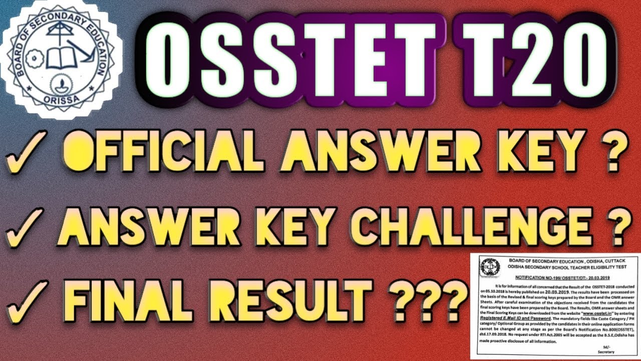 OFFICIAL ANSWER KEY OSSTET 2020