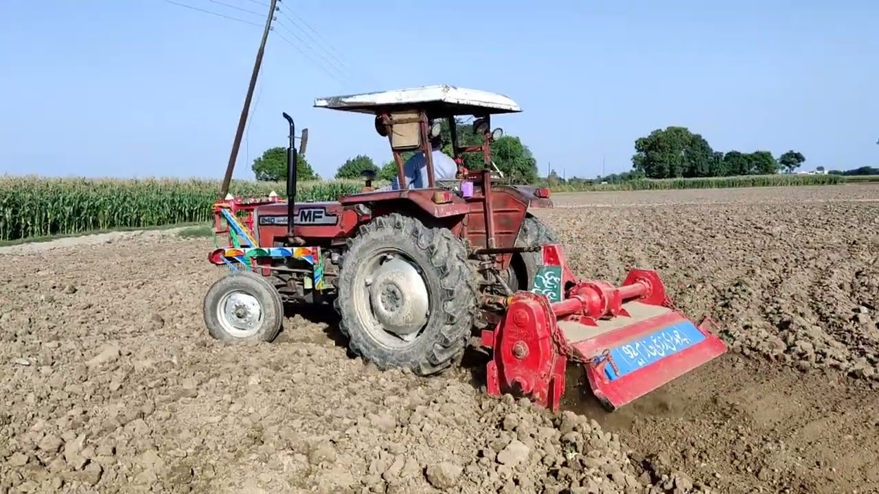MF 240 old Model 1984 Performance on Rotavator | Pakistan Tractors