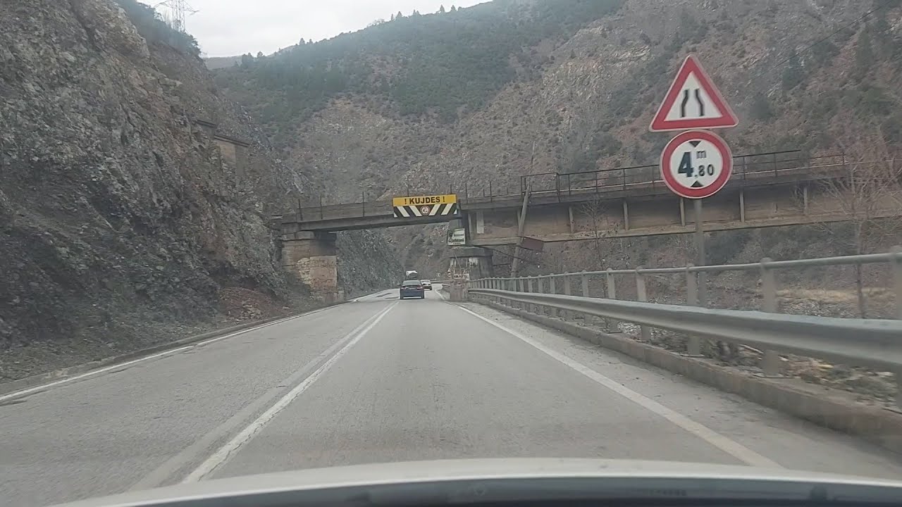 Driving from Qafë Thanë to Elbasan
