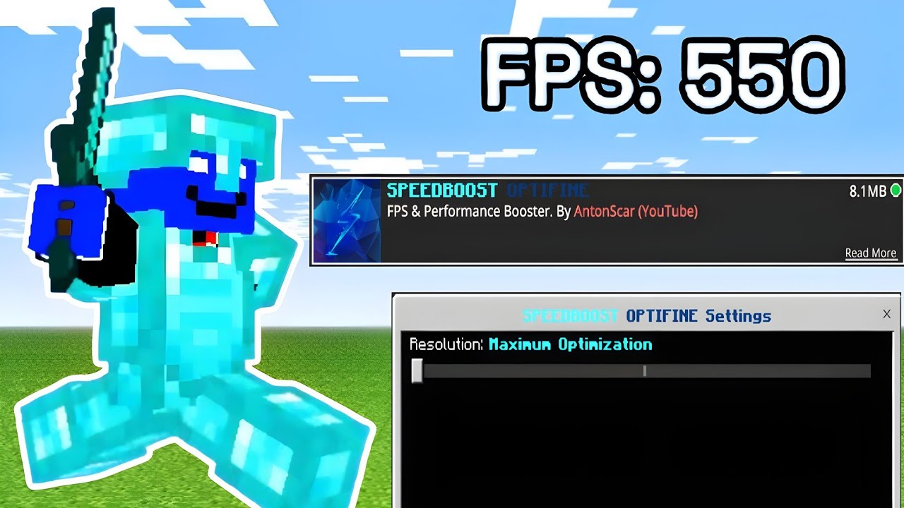 SpeedBoost OptiFine Maximum Optimization Client For MCPE 1.21+ 🔥