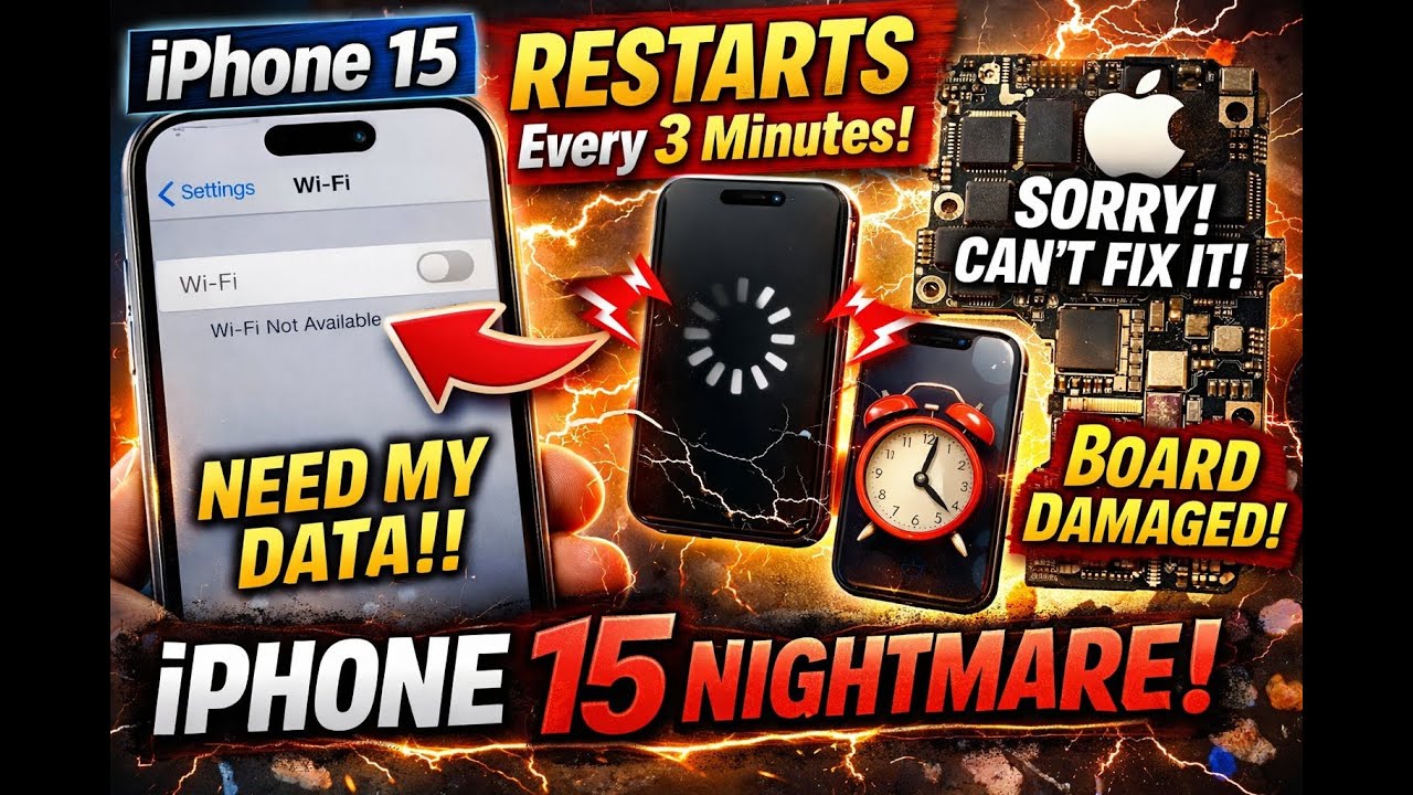 iPhone 15 WiFi Greyed Out 😱 Restarts Every 3 Minutes | Apple Says can't fix  | Data still inside