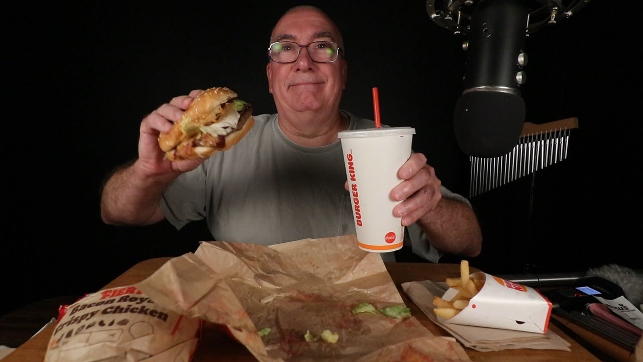 ASMR Burger King Fiery Bacon Whopper and Fiery Bacon Royal Crispy Chicken Mukbang