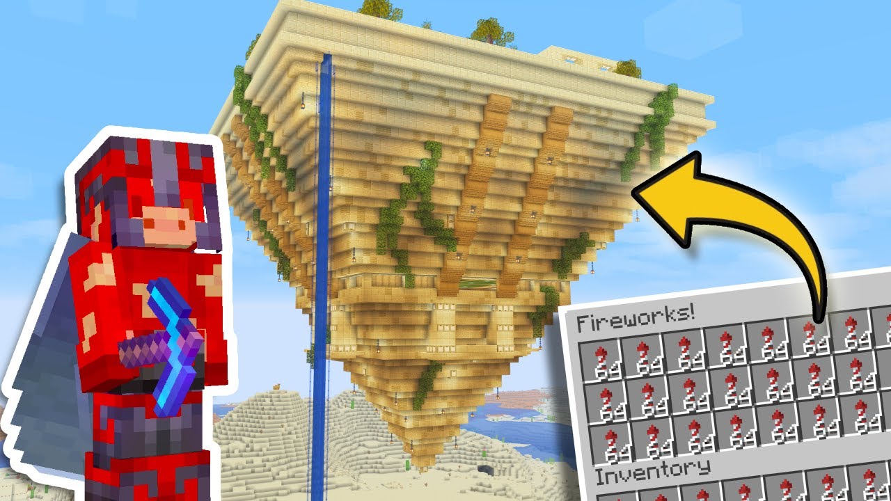 I Built a Pyramid that Crafts UNLIMITED Fireworks in my Forever Minecraft World!