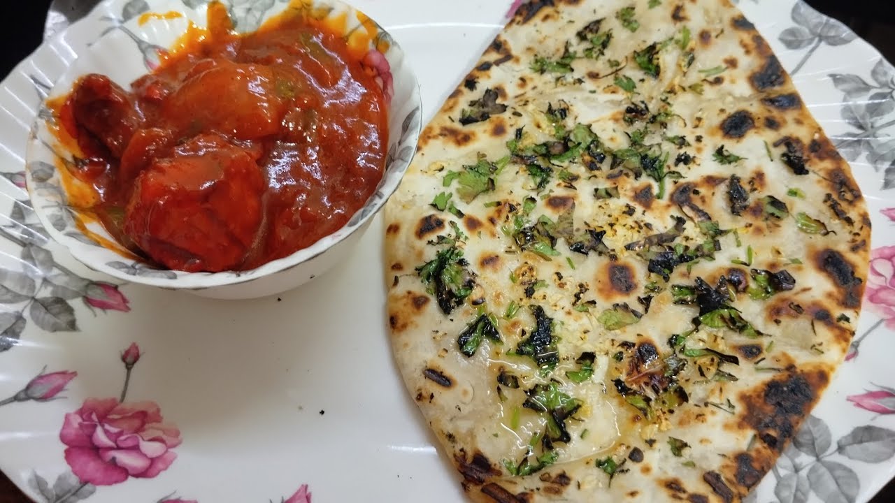 Chilli chicken & garlic naan 