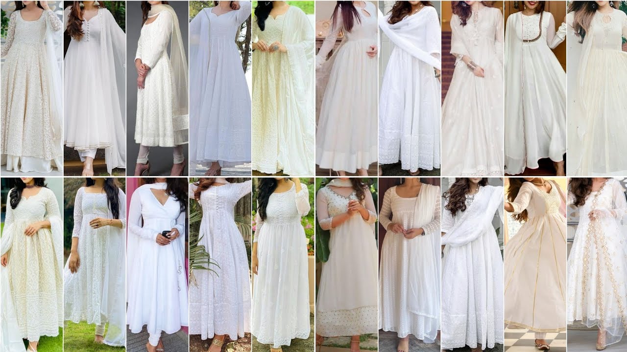 100% Latest White 🤍 Colour Anarkali Suit Design Ideas for Girls 2023 |