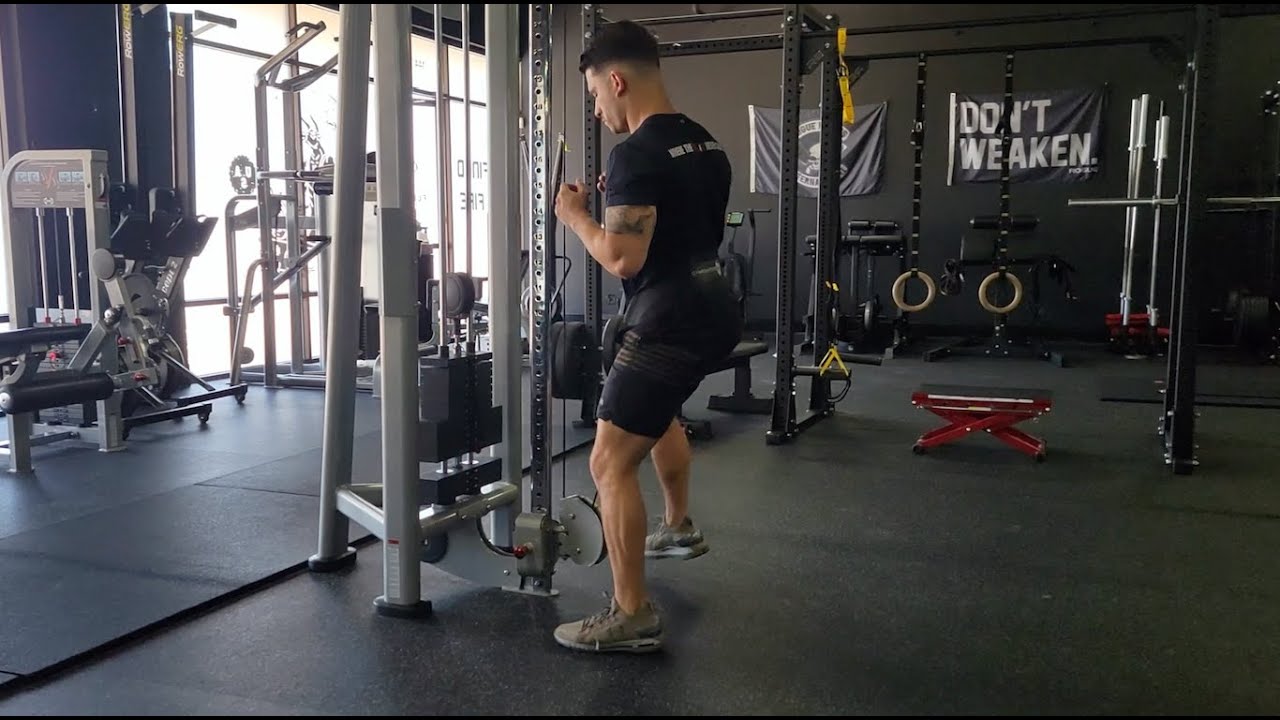 Cable Machine Belt Squat Marching