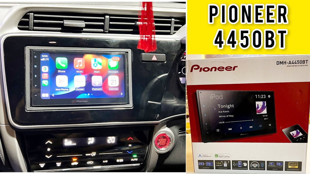 New Pioneer DMH A-4450BT | Apple Car Play | Android Auto | Installation in Honda City | 6.8 Inches