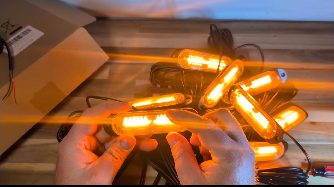 Amber Strobe Lights REVIEW - Kamopa Ultra Slim Surface Mount LED Grille Warning Flashing Light Kit