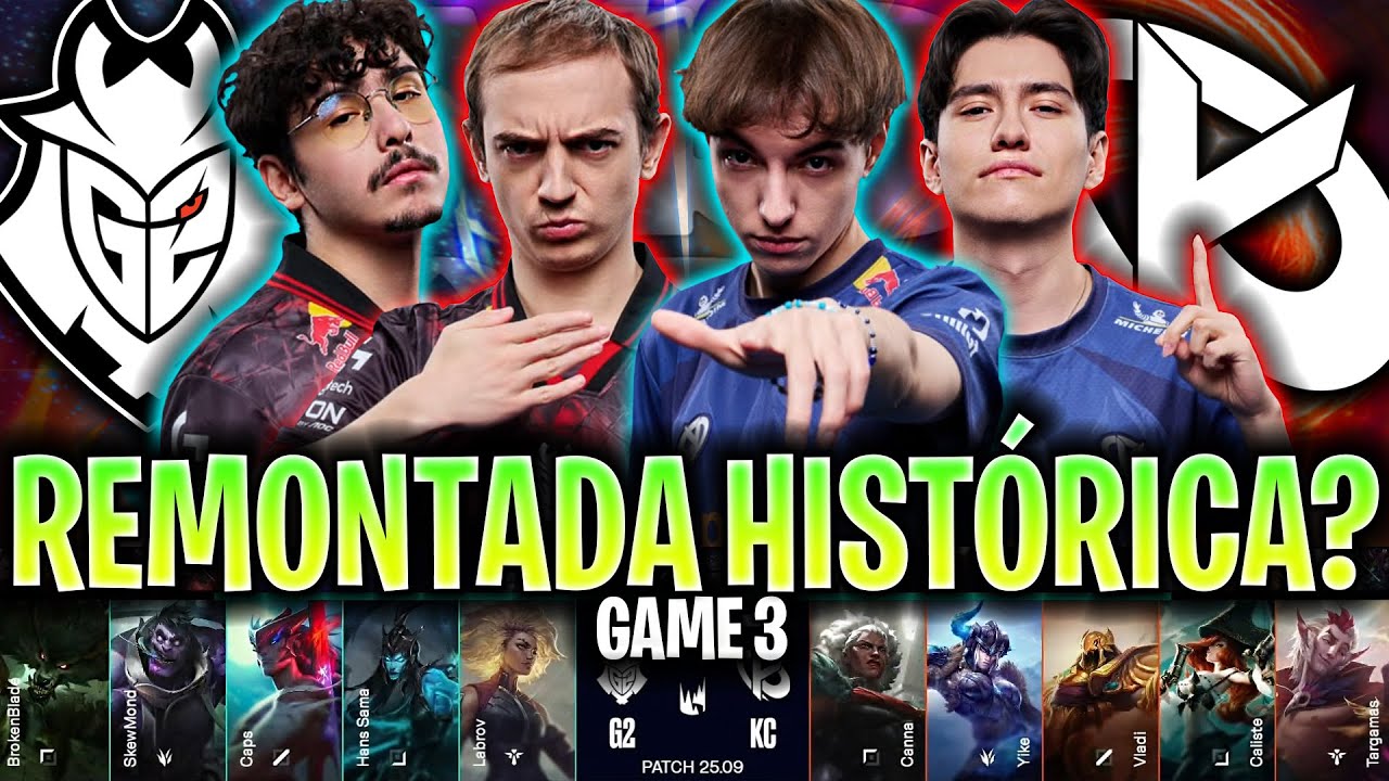 KAMINE BUSCA LA REMONTADA HISTÓRICA CONTRA G2!😱SACAN WARWICK TOP!🔥 - G2 vs KC Game 3 LEC 2025 KNEKRO