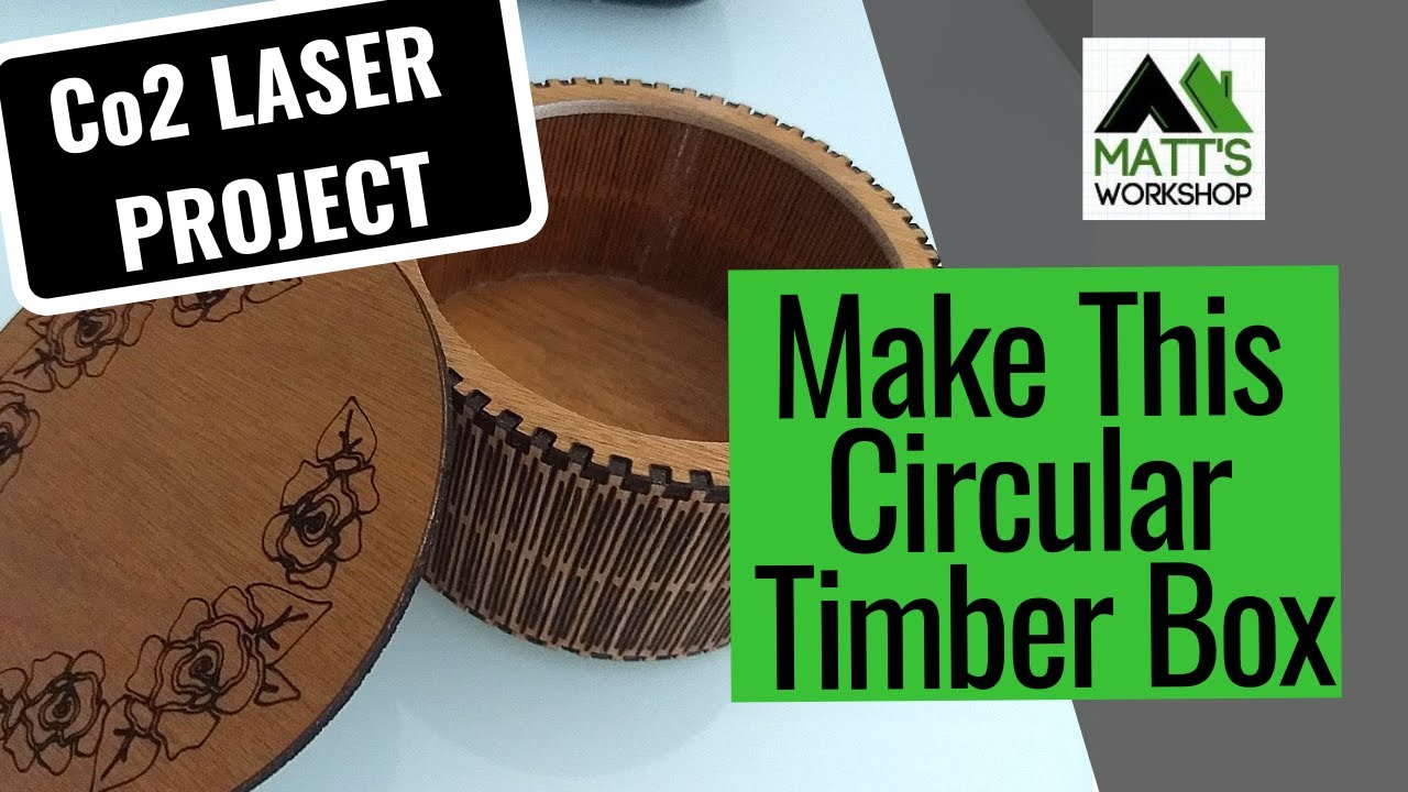Timber Circular Box - Designed With LightBurn Software - CNC Co2 Laser Project