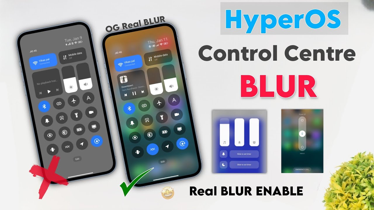 ENABLE OG Blur In Xiaomi HyperOS Control Centre Also Miui 14 Control Centre - You Should Try It 🔥🩵