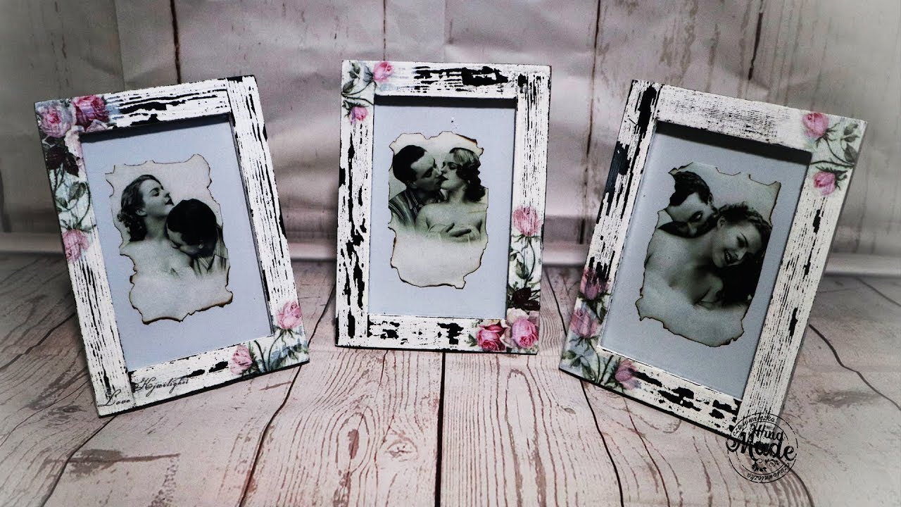 #35 / DECOUPAGE SHABBY CHIC FRAMES / RAMKI SHABBY CHIC / TUTORIAL DIY / DECOUPAGE / ROSES